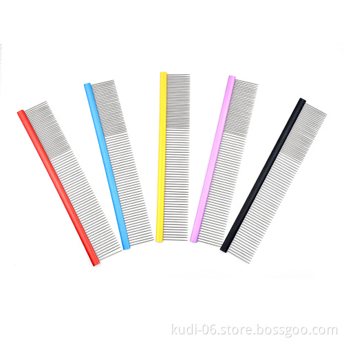 Professional Lightweight Pet Hair Grooming Stainless Steel Needle Teeth Comb for Dogs and Cats